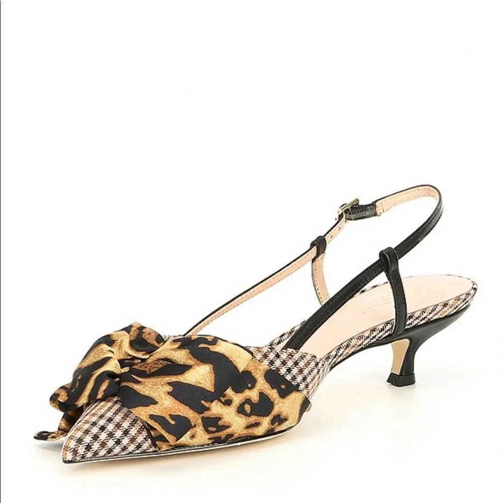 NWT Kate Spade Daxton houndstooth leopard pumps